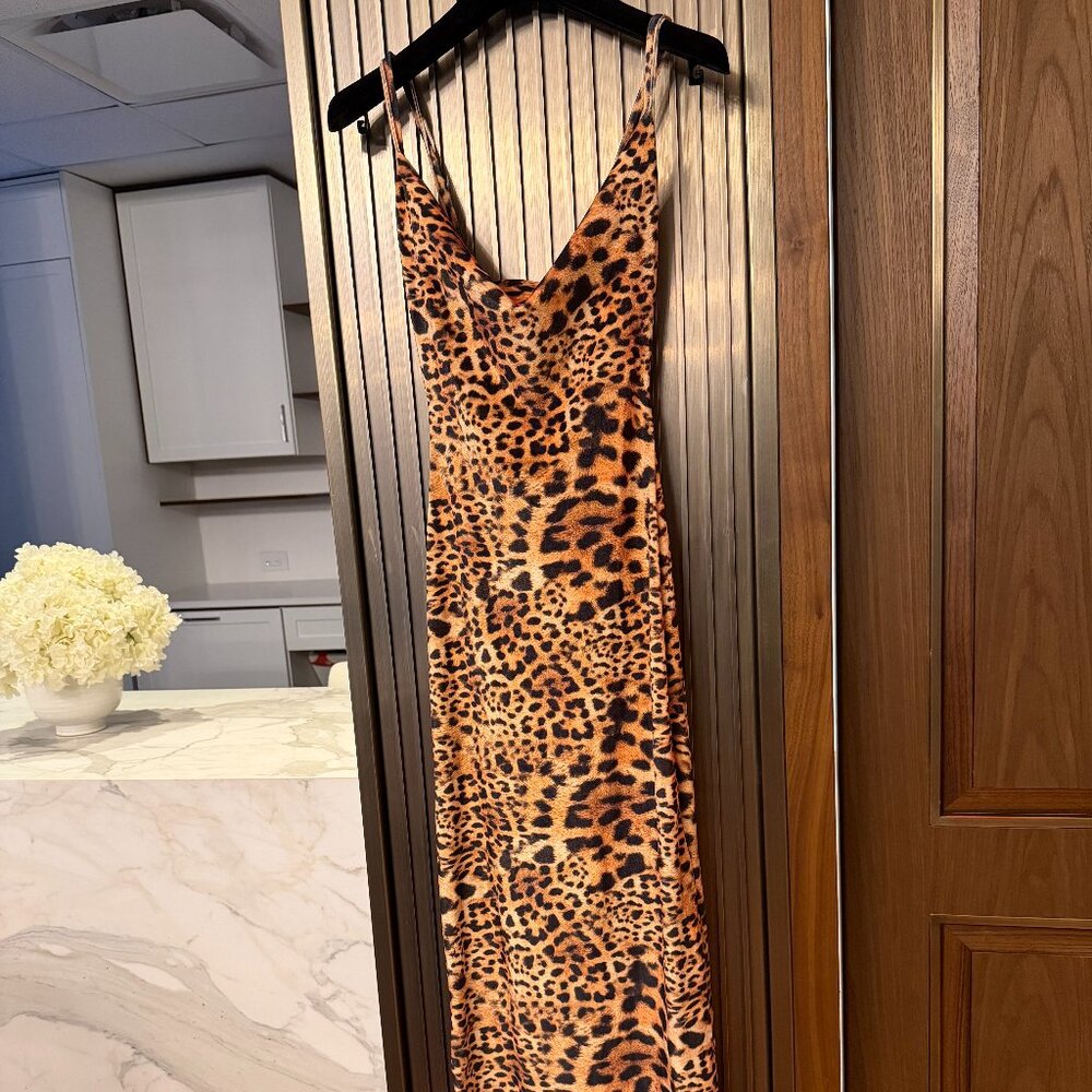 Tiger Print Bodycon Maxi Dress